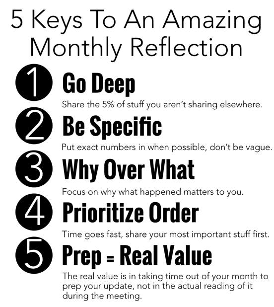 5 Keys to an amazing monthly reflection