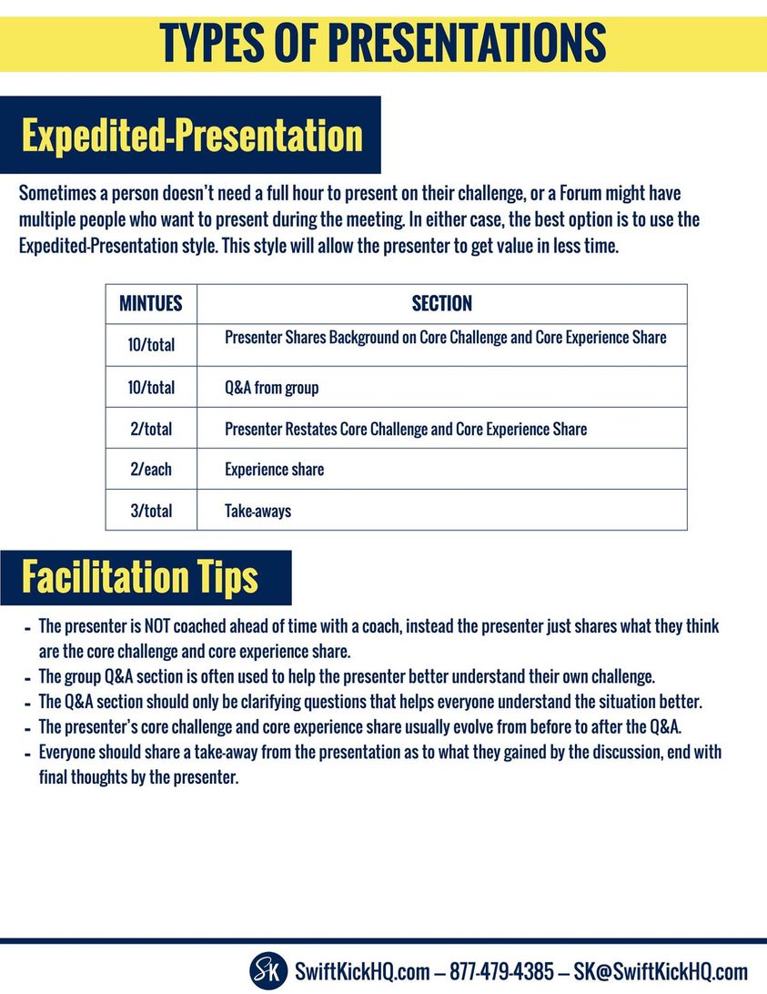 The Expedited-Presentation Format