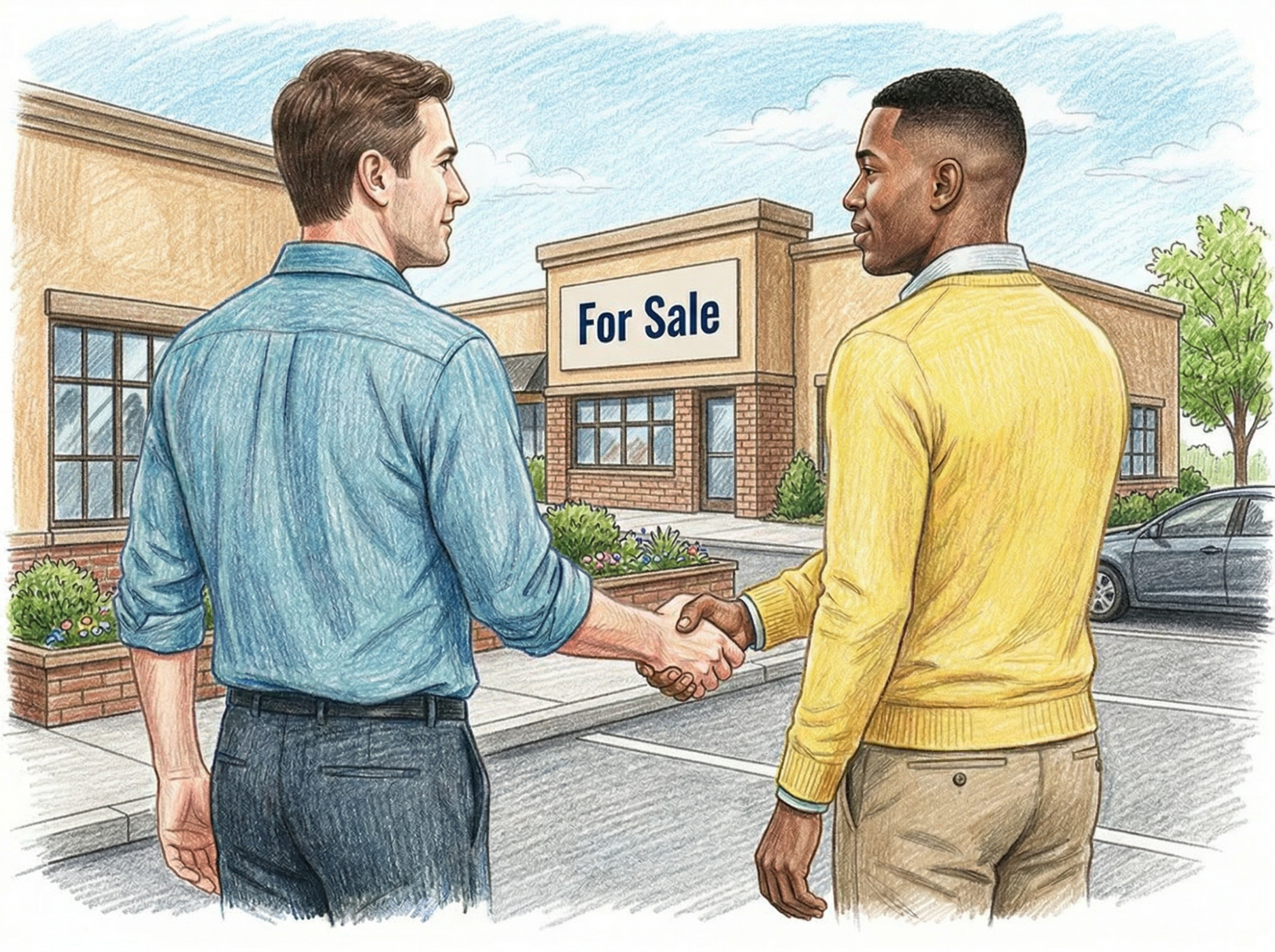 Two business partners in conflict during a meeting while others sit in silence