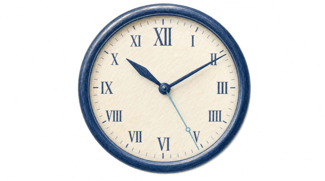 Analog clock showing time passing to represent urgency and follow through after meetings